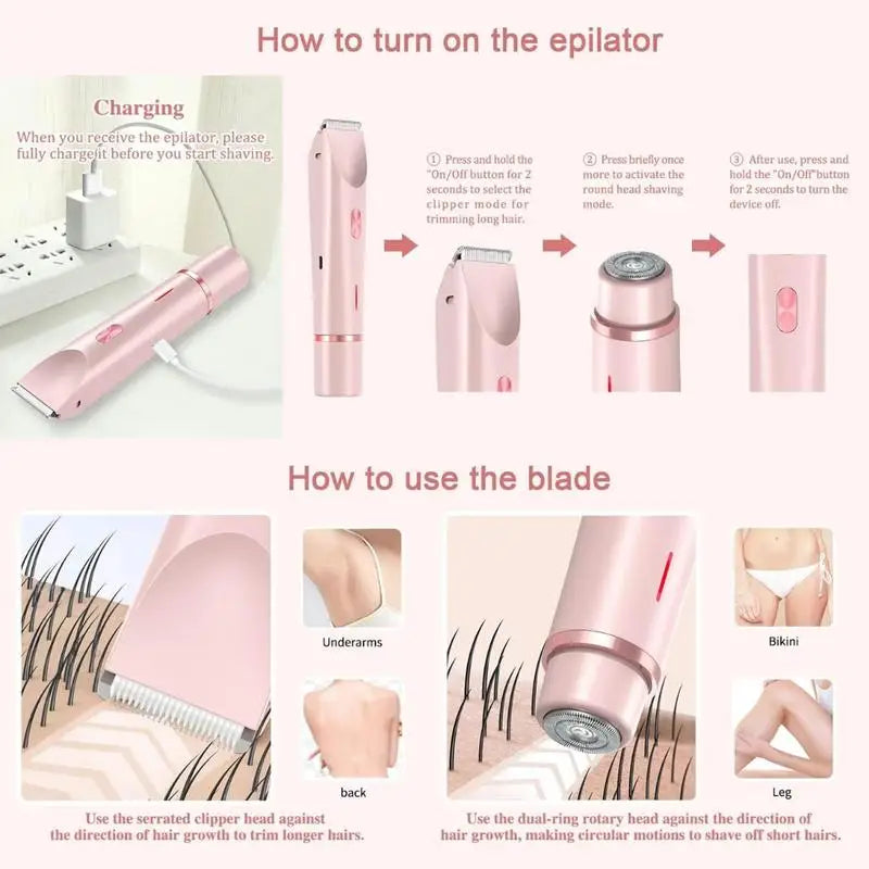 Body Epilator Women Painless Female Electric Shaver Razor Face Facial Mustache Leg Body Underarm Bikini Electric Hair Remover
