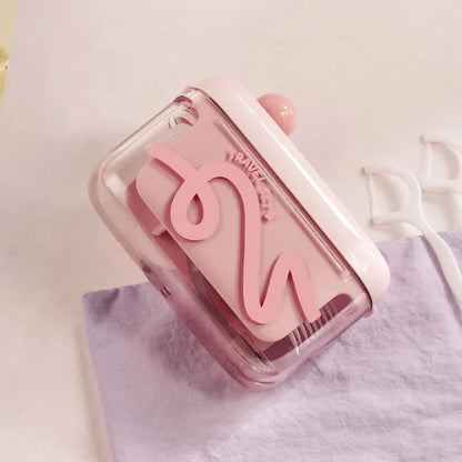 Dental Floss Storage Box Pop up Design Hilo Floss Dispenser Refillable Teeth Cleaning Toothpick with Teeth Sticks Portable