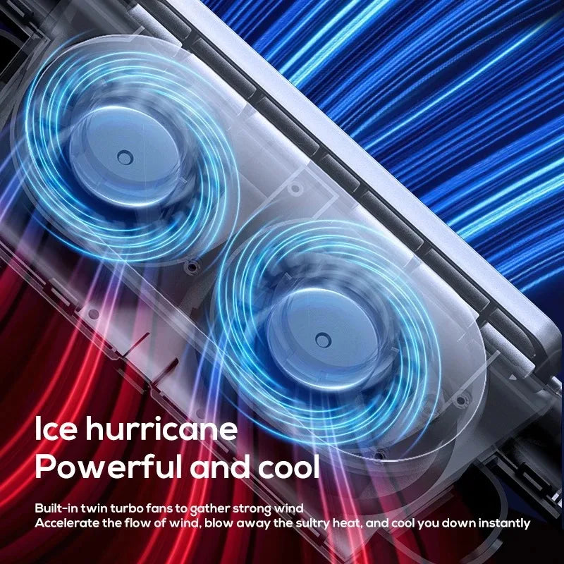 Car Seat Fan Front Rear Seat Headrest Cooling Air Fan Large 3000Mah Battery Refrigeration 3 Speed Independent Switch Car Interio