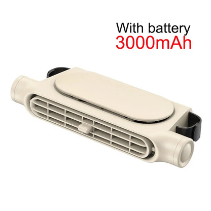 Car Seat Fan Front Rear Seat Headrest Cooling Air Fan Large 3000Mah Battery Refrigeration 3 Speed Independent Switch Car Interio