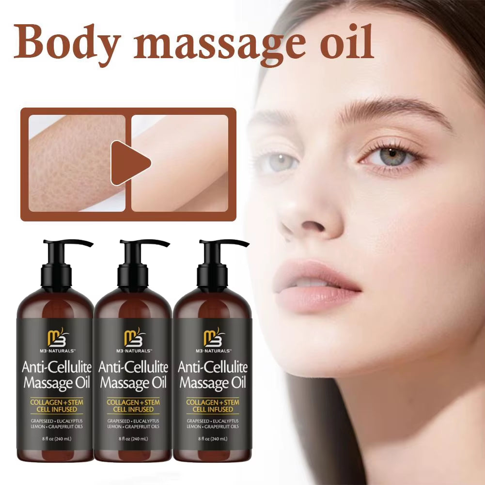 240Ml Collagen & Stem Cell Anti-Cellulite Improves Skin Tender and Firm Massage Oil Skin Promotes Cell Longevity