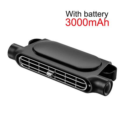 Car Seat Fan Front Rear Seat Headrest Cooling Air Fan Large 3000Mah Battery Refrigeration 3 Speed Independent Switch Car Interio