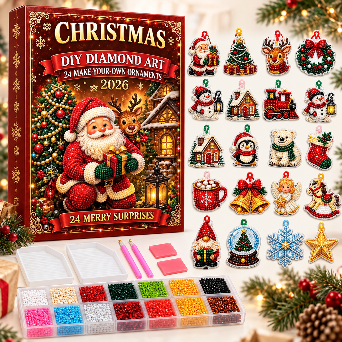 Jingle Gem Christmas diamond art advent calendar on display