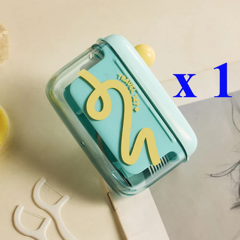Dental Floss Storage Box Pop up Design Hilo Floss Dispenser Refillable Teeth Cleaning Toothpick with Teeth Sticks Portable