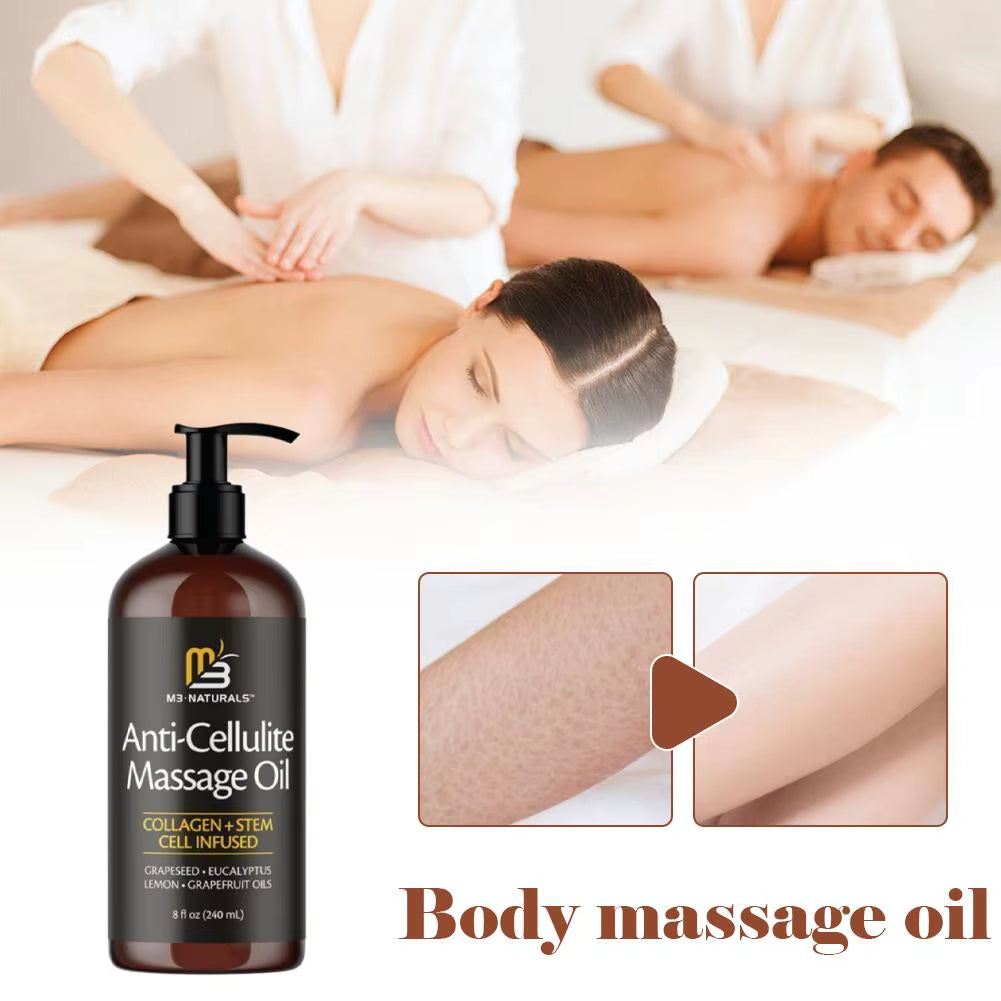 240Ml Collagen & Stem Cell Anti-Cellulite Improves Skin Tender and Firm Massage Oil Skin Promotes Cell Longevity